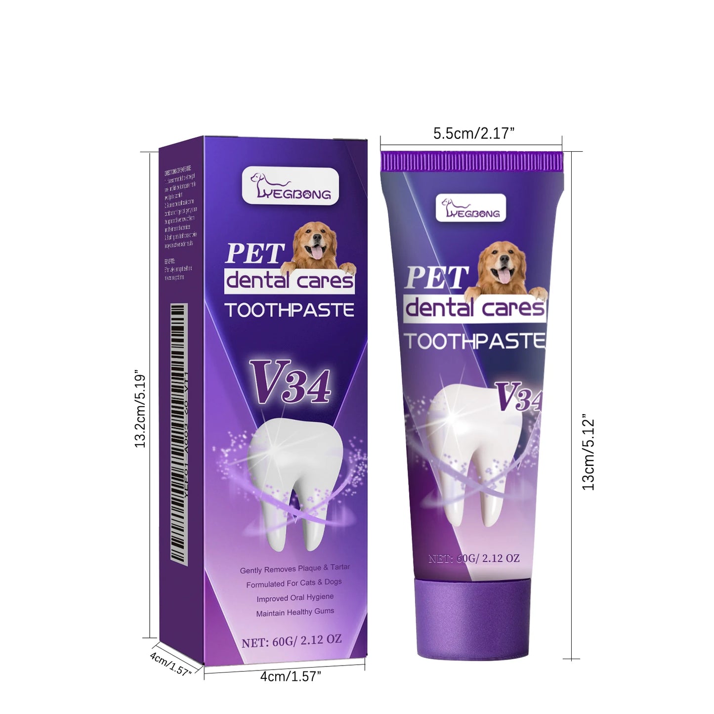 Yegbong Pet Dental Care Toothpaste Promote Pet Oral Health Protect Gum Non-irritating Remove Teeth Stains Reduce Odor Toothpaste