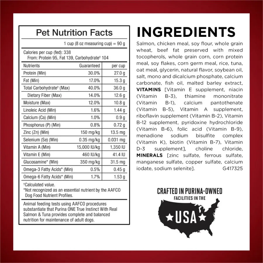 True Instinct With Real Salmon and Tuna Natural With Added Vitamins, Minerals and Nutrients High Protein Dog Food Dry Formula,