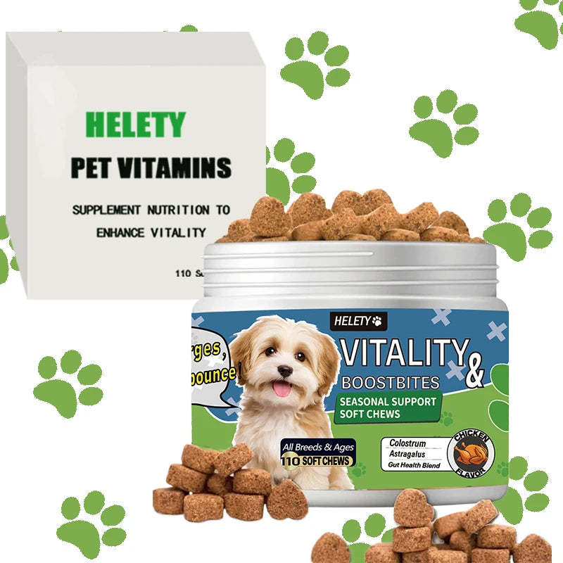 Dog Allergy Itching Skin Relief & Immune Support Anti Itch Probiotics for Yeast, Itchy Skin and Itchy Ears, Vitamins for Seasona