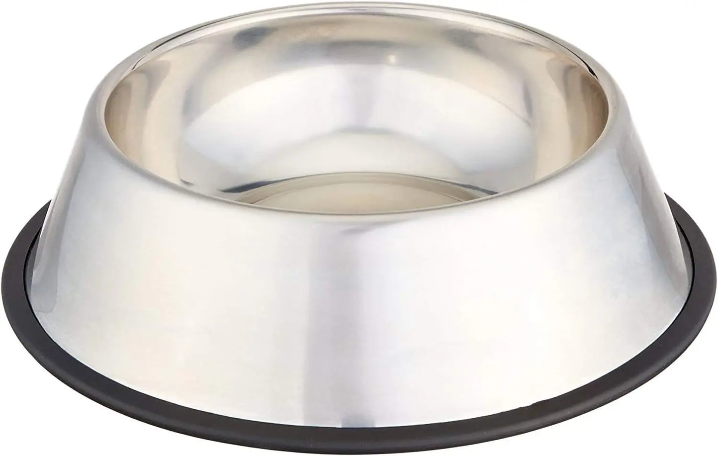 Basics Stainless Steel Non-Skid Dog Water And Food Bowls, Dishwasher Safe, Rust Resistant, 38oz Capacity, 10 x 2.8 Inches, 2-Pac