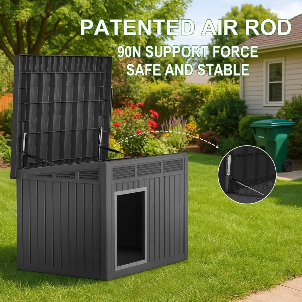 DRATO Outdoor Dog and Goat House - Resin All-Weather Dog House Outdoor, Durable Dog Kennel Outside for Backyard, Farm, Pasture