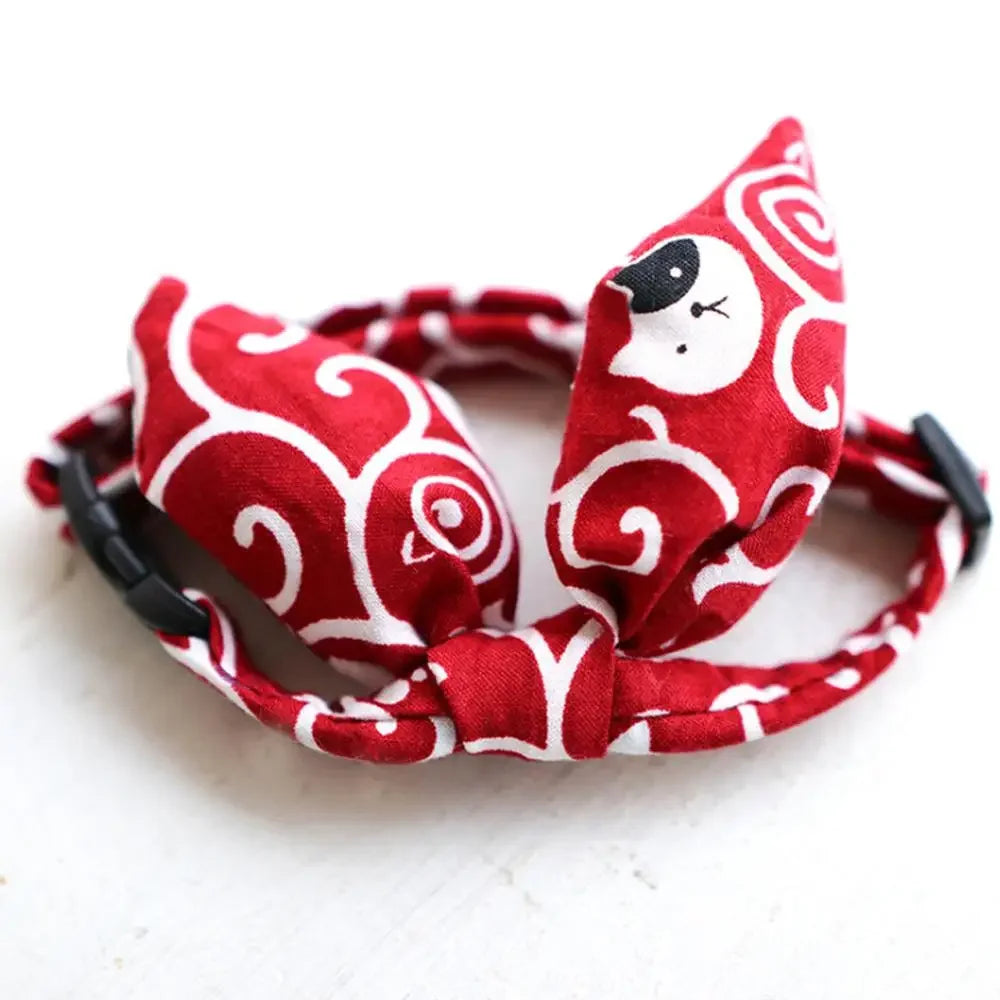 Adjustable Pet Dog Cotton Bandana Puppy Scarf Japanese Style Dog Cat Bow Tie Pet Grooming Accessories High Quality Pet Supplies