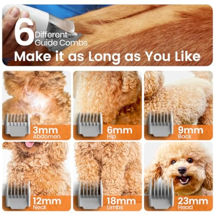 Dog Grooming Vacuum, Pet Grooming Vacuum with Clipper Nail Grinder, 1.5L Dust Cup Dog deshedding Brush with 7 Tools for Sheddin