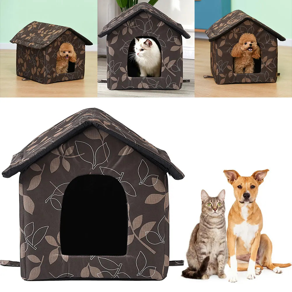 Waterproof Pet Bed House Warm Puppy Kennel Kitten Cave Hut for Indoor and Outdoor Use