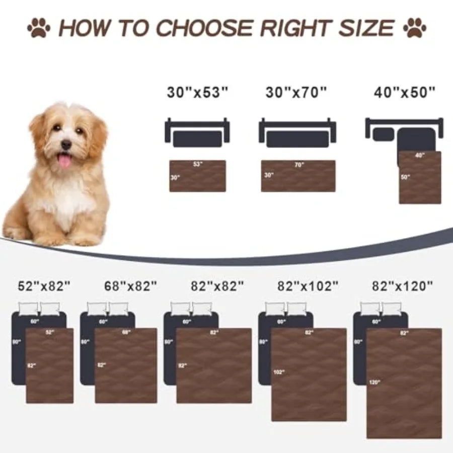 Waterpro Dog Bed Cover Blanket, St Reversible Pet Blanket, Washable Leakpro Cats Dogs Couch Cover for Sa, Couch, Furniture