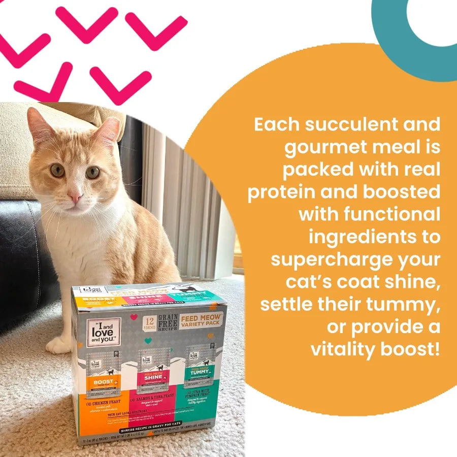 "" Feed Meow Wet Cat Food, Tummy Formula with Tuna and Pumpkin, 3oz Pouches, 12 Pack