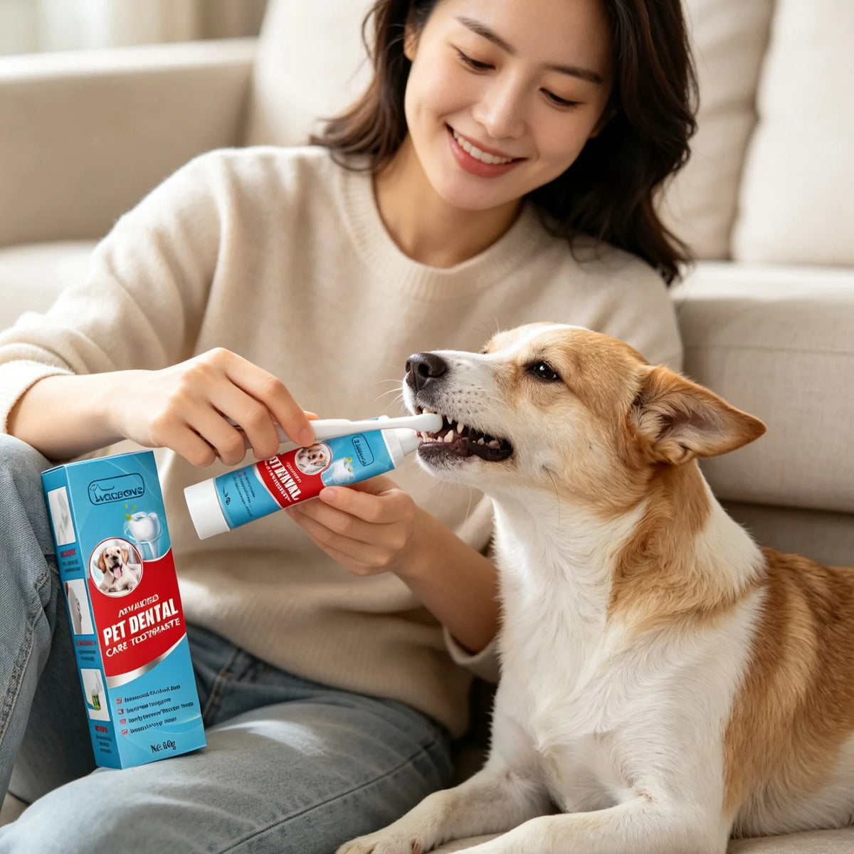 YEGBONG Pet Toothpaste Clean Pet Tooth Surface Gently Remove Residual Dirt Eliminate Bad Breath Protect Gums Pet Oral Care Paste