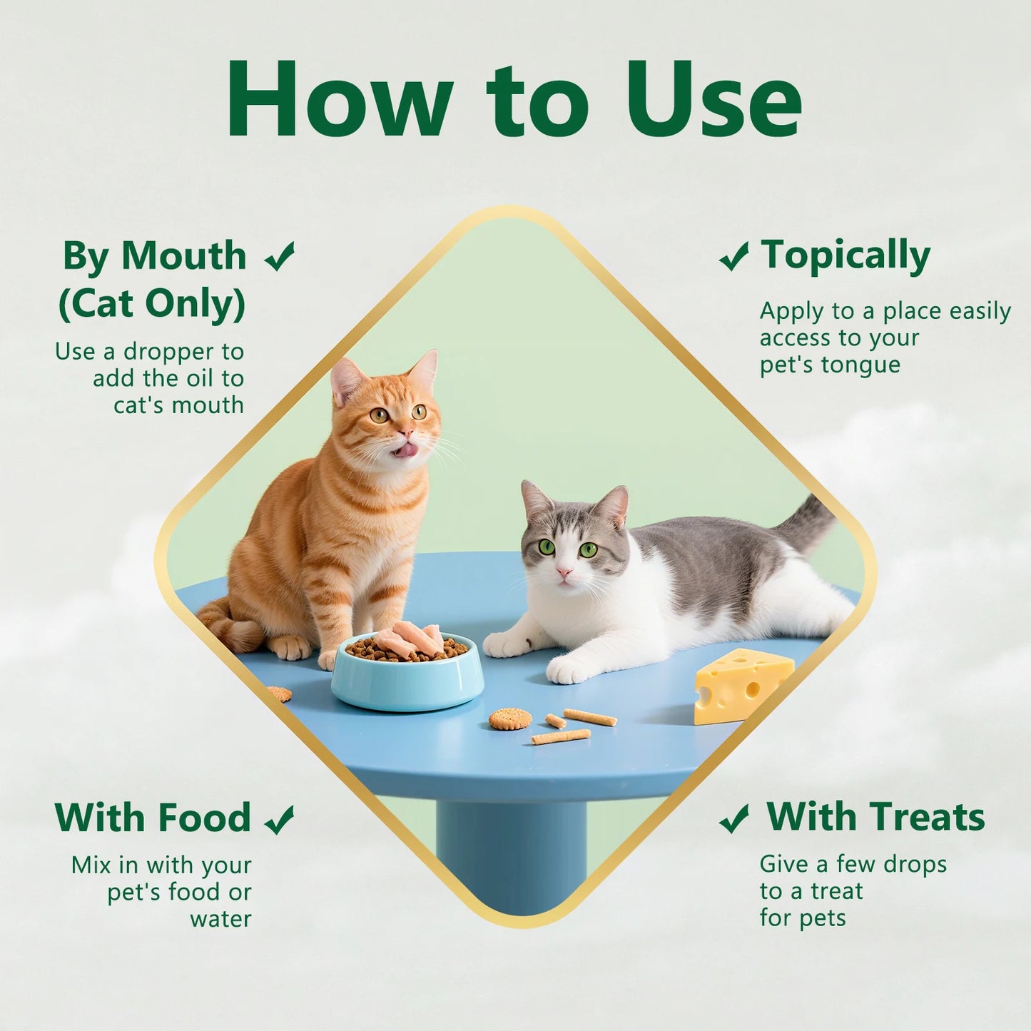 PetFit Naturals 2oz Liquid Cat Vitamins Lysine Probiotics Omega3 Supplement for Feline Kidney Immunity Skin Digestive Health