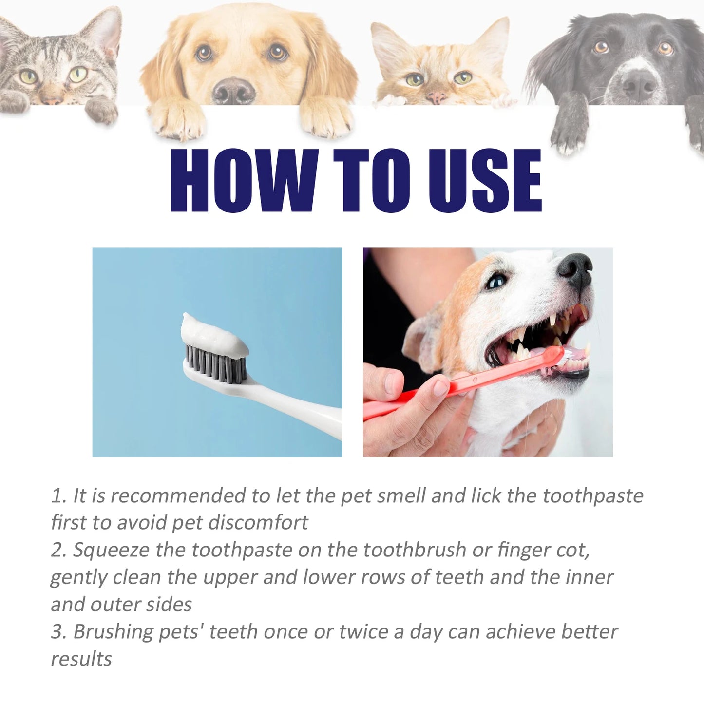 Yegbong Pet Dental Care Toothpaste Promote Pet Oral Health Protect Gum Non-irritating Remove Teeth Stains Reduce Odor Toothpaste