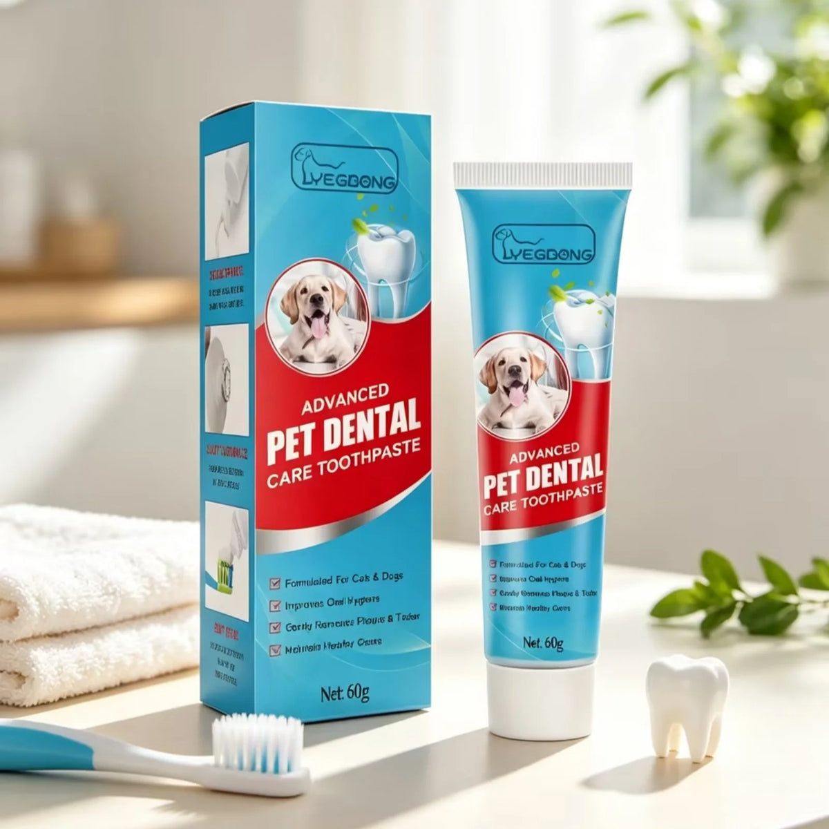 YEGBONG Pet Toothpaste Clean Pet Tooth Surface Gently Remove Residual Dirt Eliminate Bad Breath Protect Gums Pet Oral Care Paste