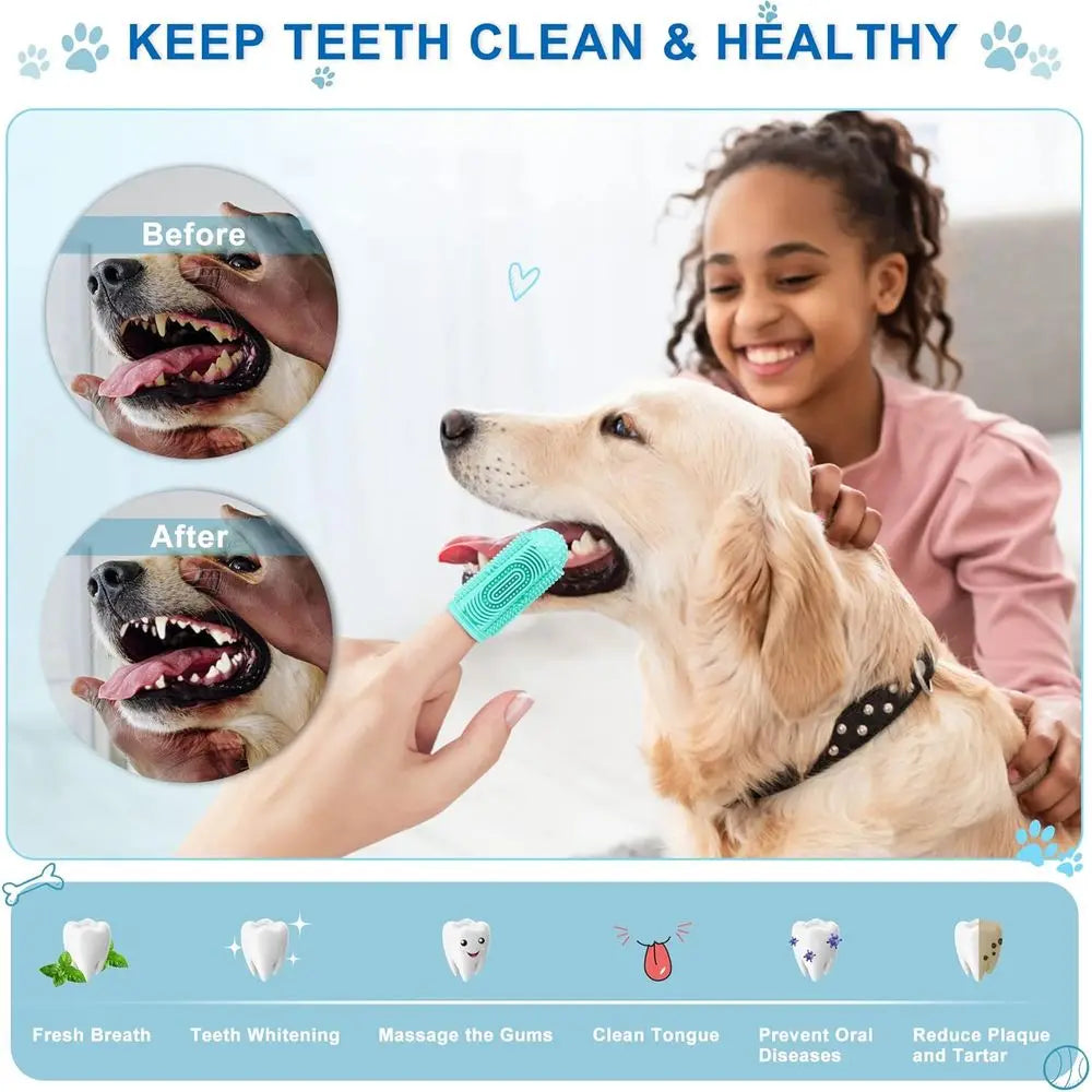 Dog Toothbrush 4 Pack Dog Tooth Brushing Kit Dogs Teeth Cleaning Dental Care Cat Toothbrushes Puppy Toothbrushes Pet Toothbrushe