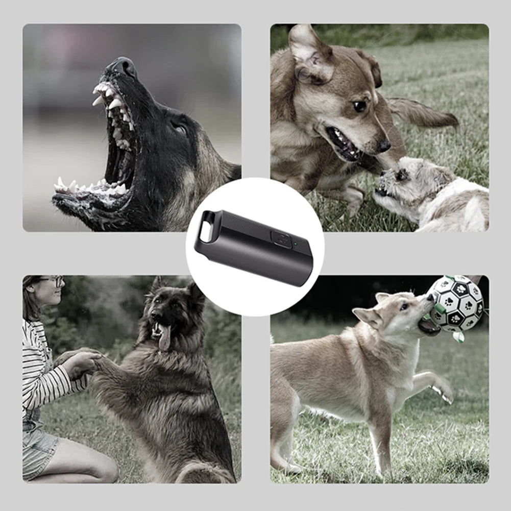 Ultrasonic Dog Bark Deterrent Device Long Range Rechargeable Anti-Barking Device Pet Dog Repeller for Small/Medium/Large Dogs