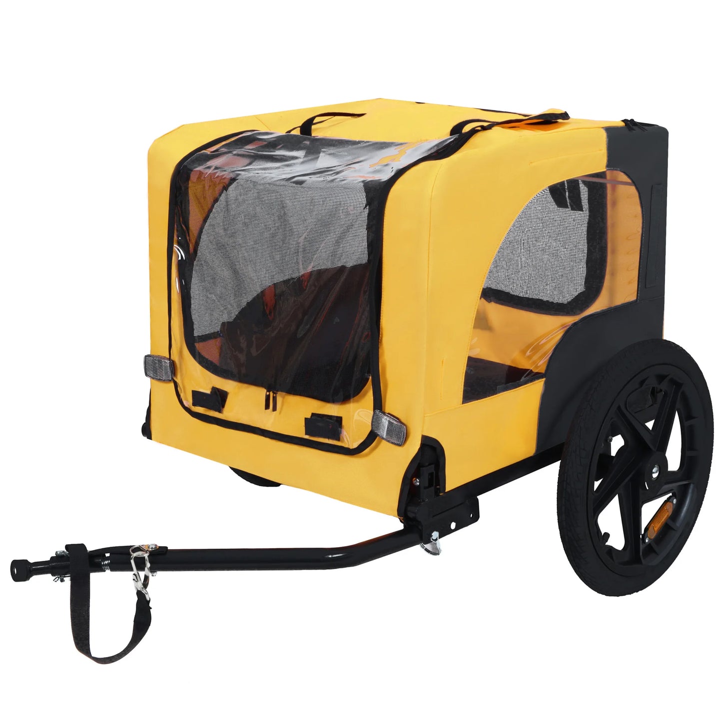 Foldable Dog Bike Trailer with Quick Release Wheel, Non-Slip Floor and Internal Leash for Small and Medium Pets