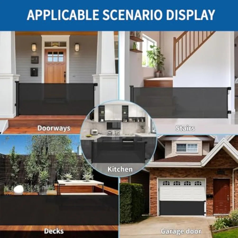 Retractable Baby Gates Extra Wide, no Drillg Baby Gates for Large Opengs, Child Gates, Safety Gates, Extra Long Dog Gates on Do