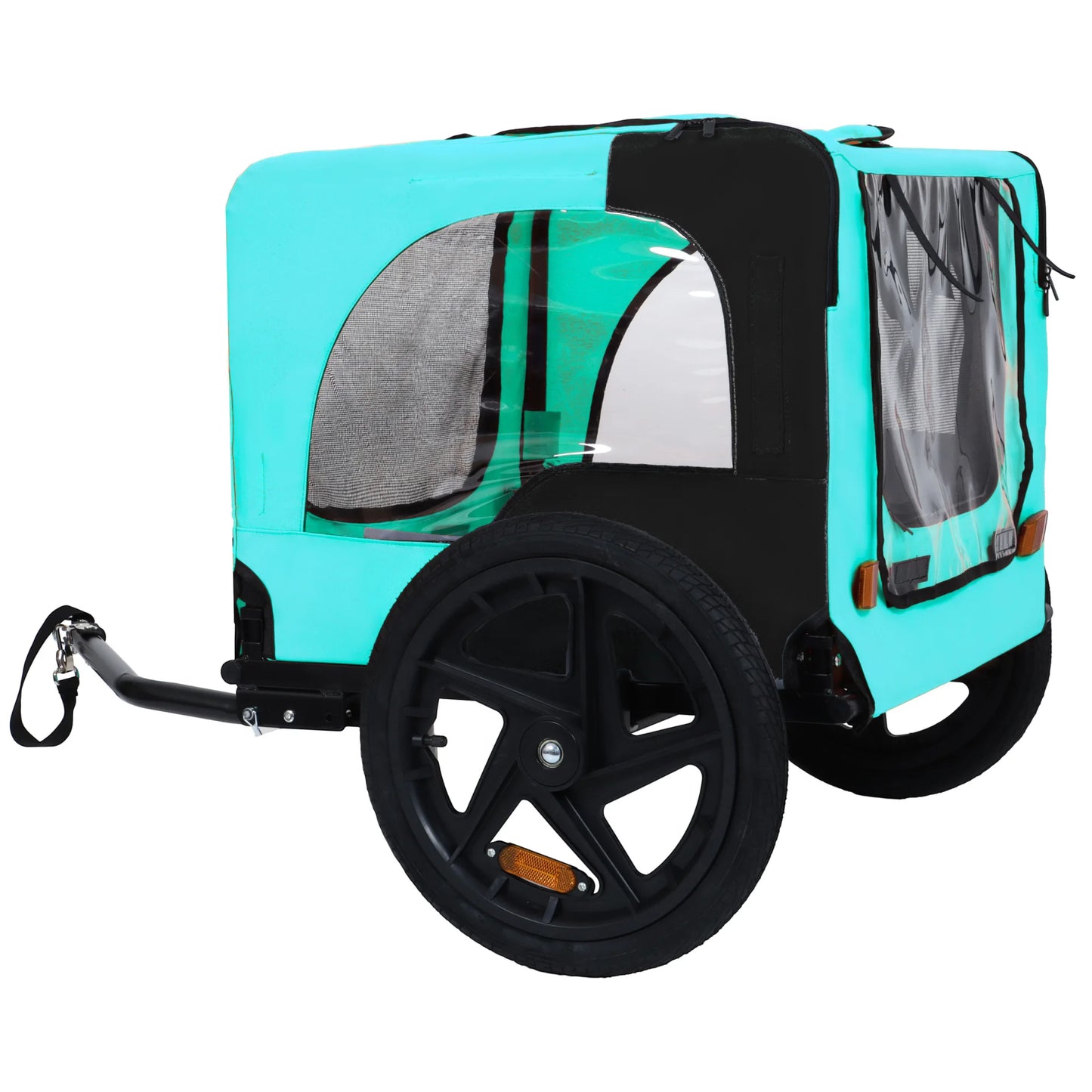 Foldable Dog Bike Trailer with Quick Release Wheel, Non-Slip Floor and Internal Leash for Small and Medium Pets