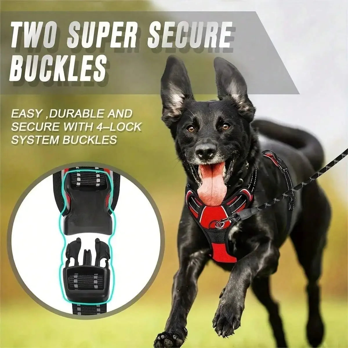 Dog Harness, No-Pull Pet Harness With 2 Leash Clips, Adjustable Soft Padded Dog Vest, Reflective No-Choke Pet Oxford Vest With Easy Control Handle For Large Dogs-The Vest And Rope Are Not A Set Set And Need To Be Purchased Se