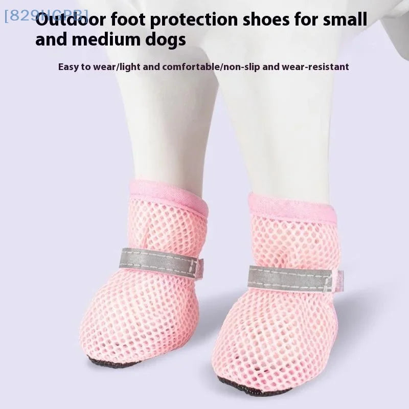 4pc, Dog Shoes Non-slip Breathable Wear-resistant Dog Boots Suitable For Small Medium Sized Pets Puppy Protective Footwear.