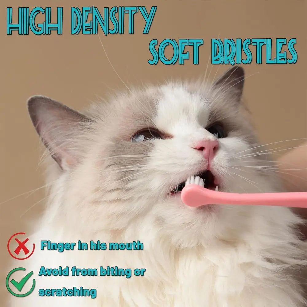 Dog & Cat Toothbrush Micro, Dental Care, Pets Toothbrush, Oral Hygiene, Easy to Handle, Deep Clean, Soft Bristles, Multi-Angle,
