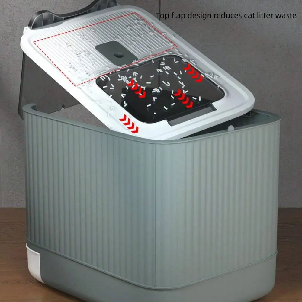 Cat Litter Box Litter Box Cat AccessoriesStyle Large Size OpenTop Cat Litter Box With TwoWay Access Door, Prevents Litter Scatte