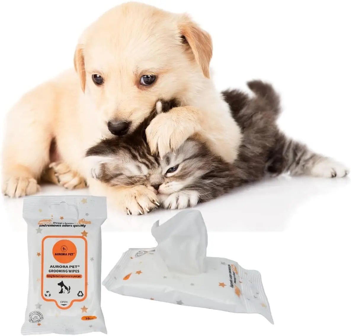 60-Count Plant-Based Pet Wipes – Hypoallergenic, Alcohol-Free, Safe for Dogs & Cats