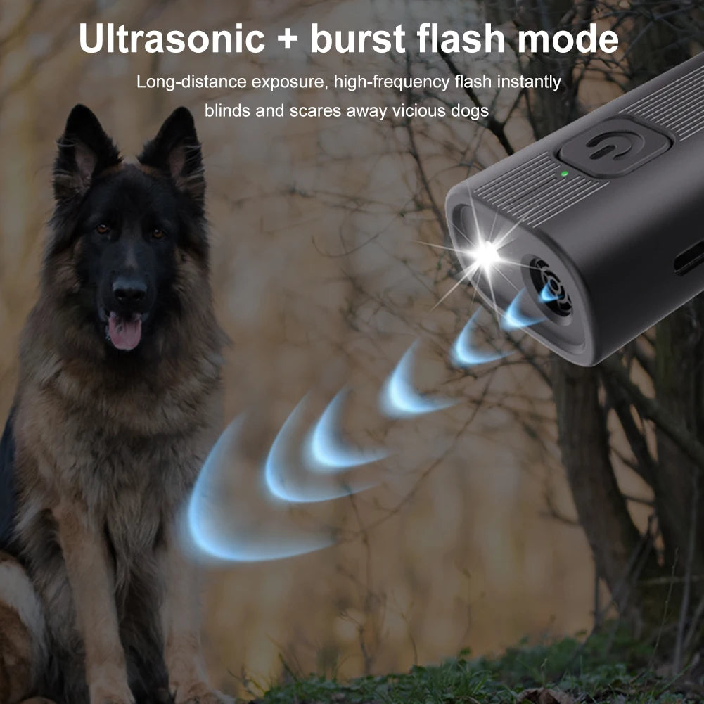 Ultrasonic Dog Bark Deterrent Device Long Range Rechargeable Anti-Barking Device Pet Dog Repeller for Small/Medium/Large Dogs