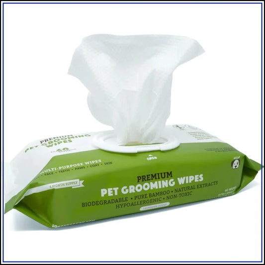Extra Large Pet Wipes 60ct Lavender Scent Hypoallergenic Bamboo Deodorizing Dog Wipes