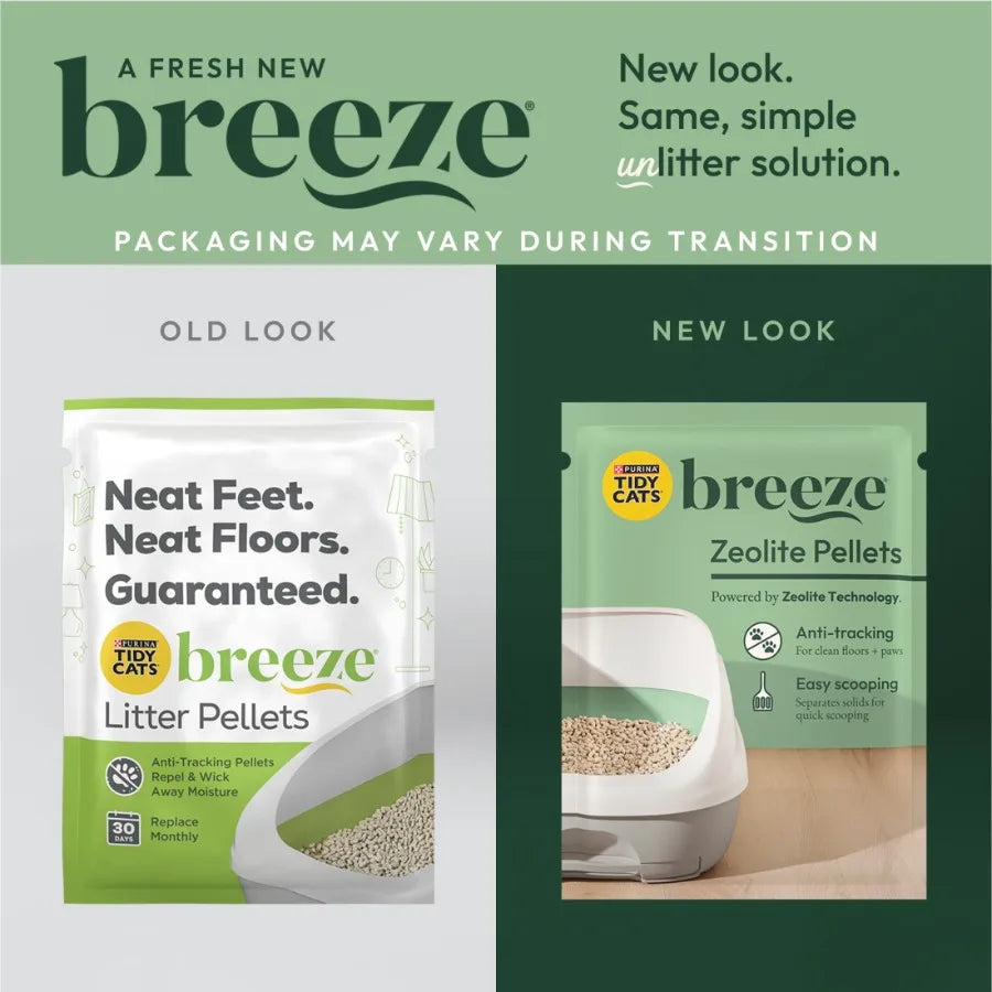 Purina Breeze Unscented 99.9 Percent Dust Free, Multi Cat, Zeolite Pellet Cat Litter Refill