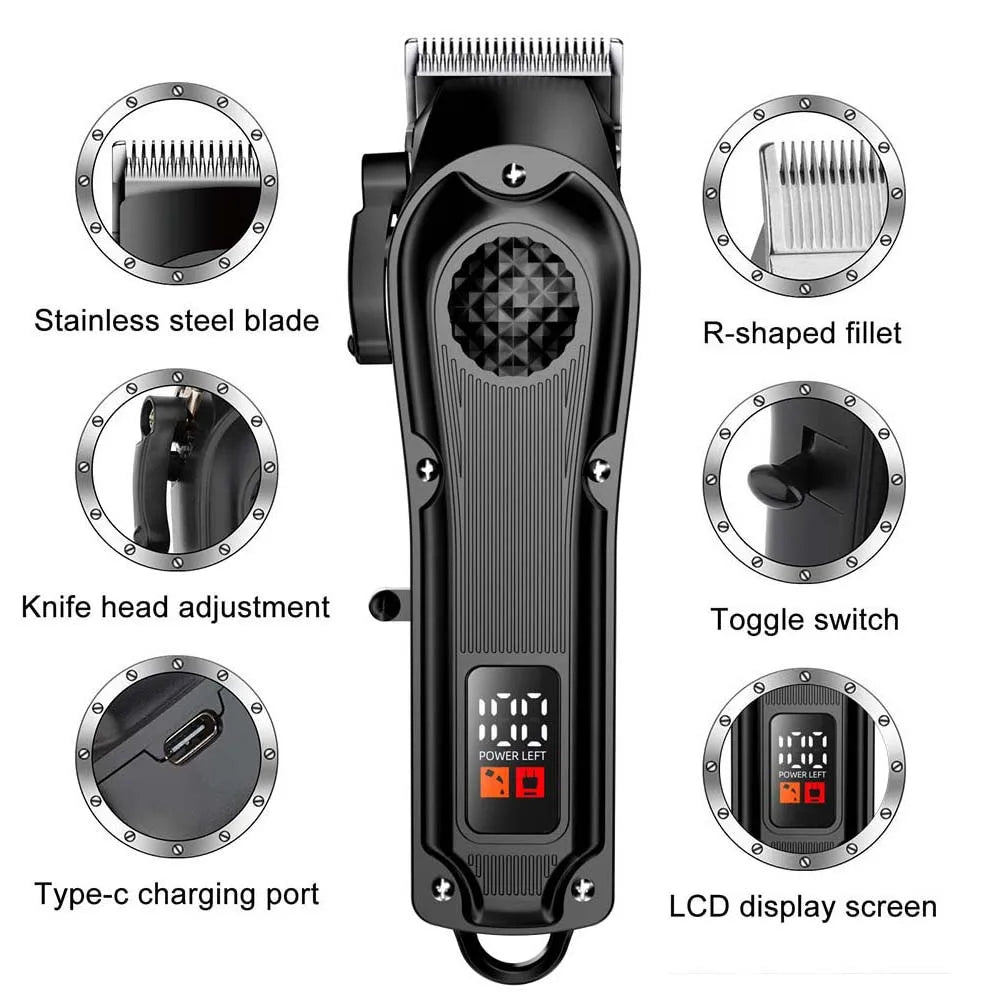 Professional Hair Clipper for Men, Electric Barber Clipper Cordless Rechargeable Hair Cutting Clippers, Men's Hair Cutting Tools