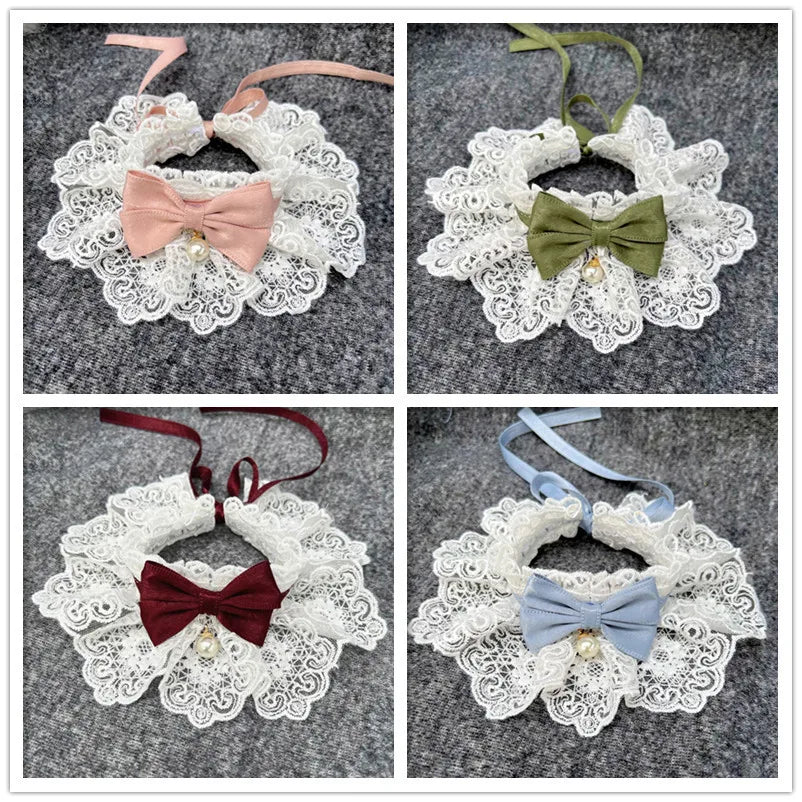 Dog saliva towel, pet scarf, cat bib for small, medium and large dogs, pet accessory, necklace, collar bell, dog bow tie