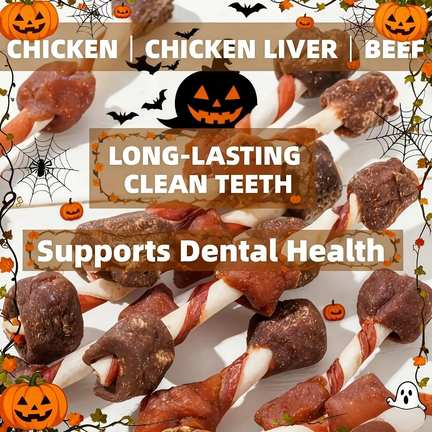 Triple-Flavored Kabob, Dog Treats to A Rawhide-Free Chew Made with Real Chicken, Beef And Liver, Delicious Dog Chews