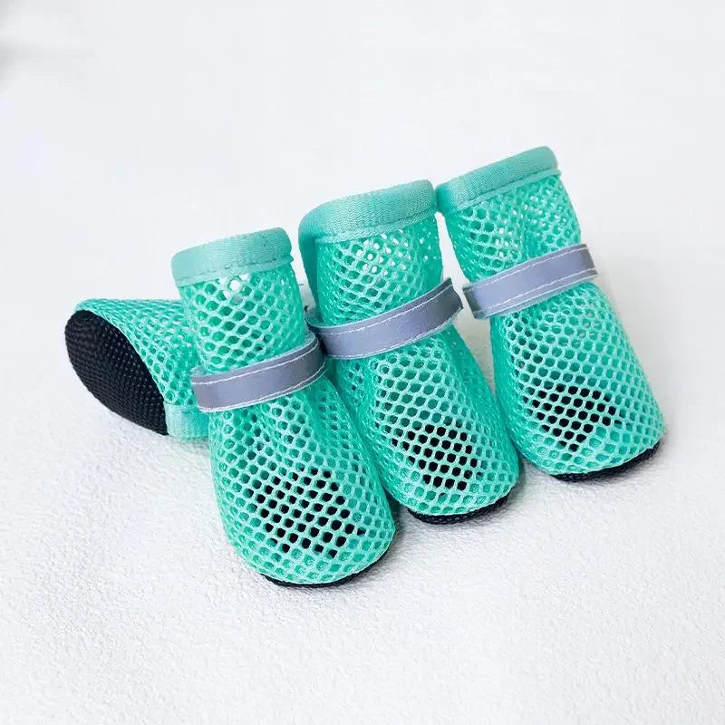4pc, Dog Shoes Non-slip Breathable Wear-resistant Dog Boots Suitable For Small Medium Sized Pets Puppy Protective Footwear.