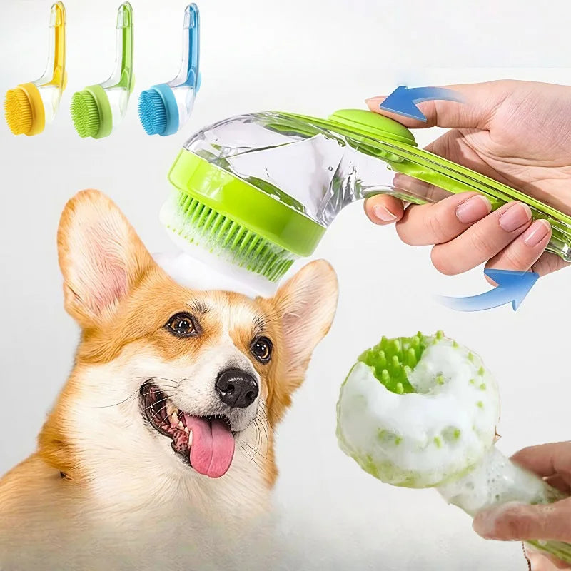 Pet Bathing Brush Long Handle Dog Cleaning Brush Soft Silicone Pet Grooming Comb for Cats Dogs Cat Massage Brush Pet Supplies