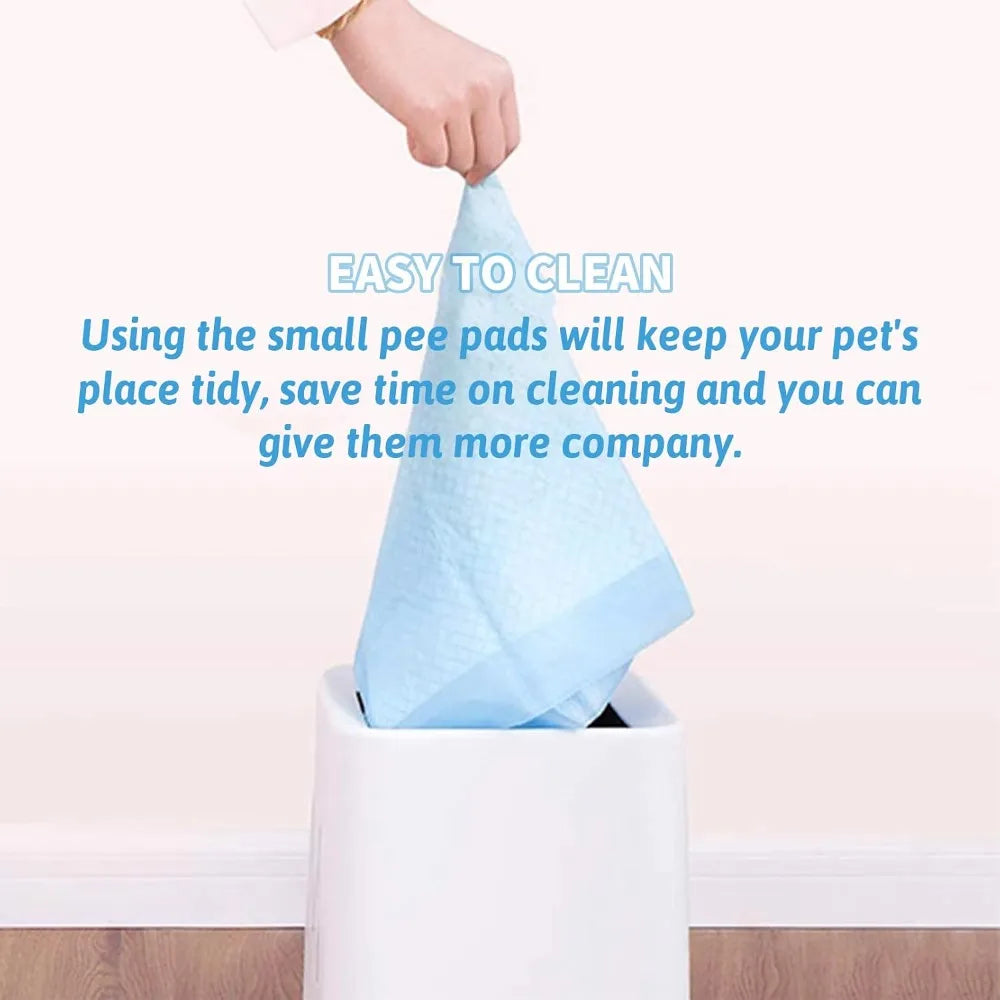 100 Pcs Disposable Pet Pee Pads, Leak-Proof & Super Absorbent Cage Liners for Small Animals