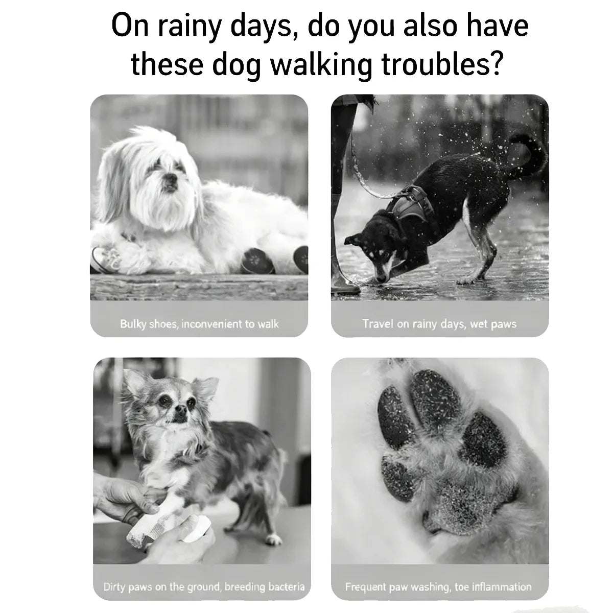 Pet Rain Boots Anti-slip Waterproof Dog Shoes Jelly Rain Boots Dogs & Cats Anti-Fouling Going Outside Teddy Chihuahua Shoes
