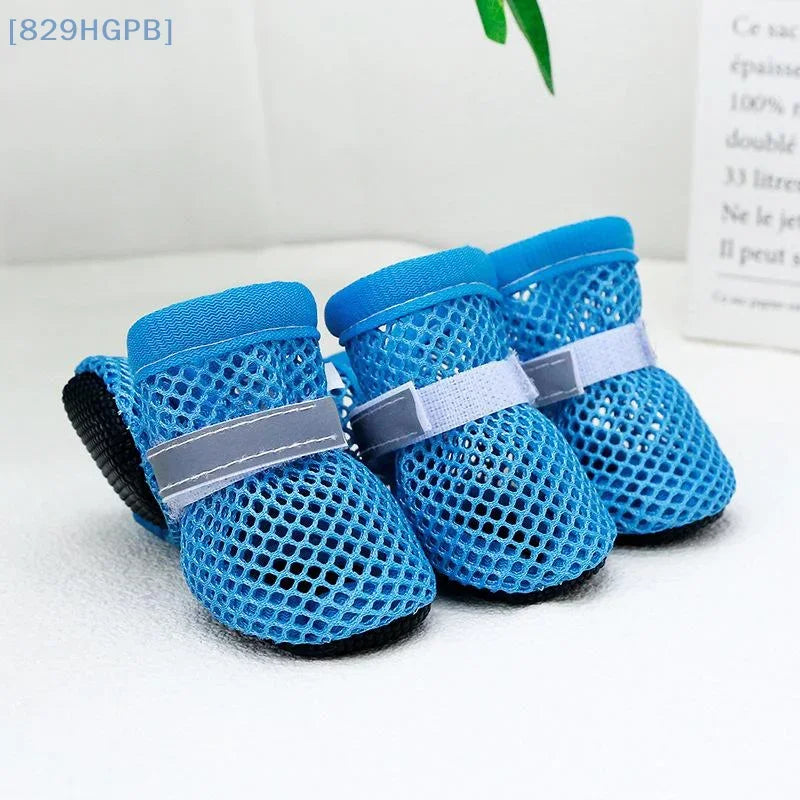 4pc, Dog Shoes Non-slip Breathable Wear-resistant Dog Boots Suitable For Small Medium Sized Pets Puppy Protective Footwear.