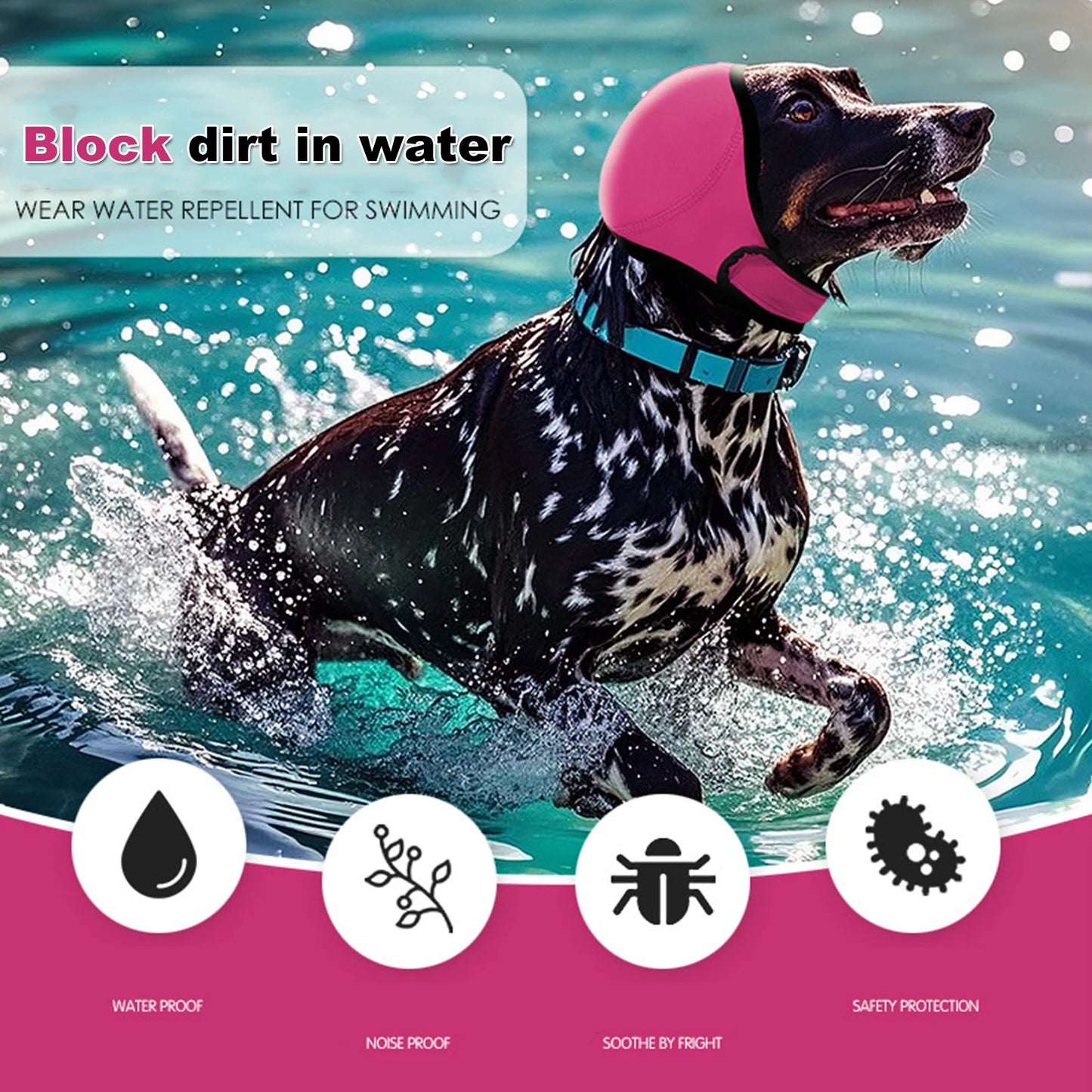 Anti Anxiety Dog Ear Muffs Hood Cover Noise Cancelling for Pets Prevent Head Shake During Grooming Force Dry Bath Trauma Care