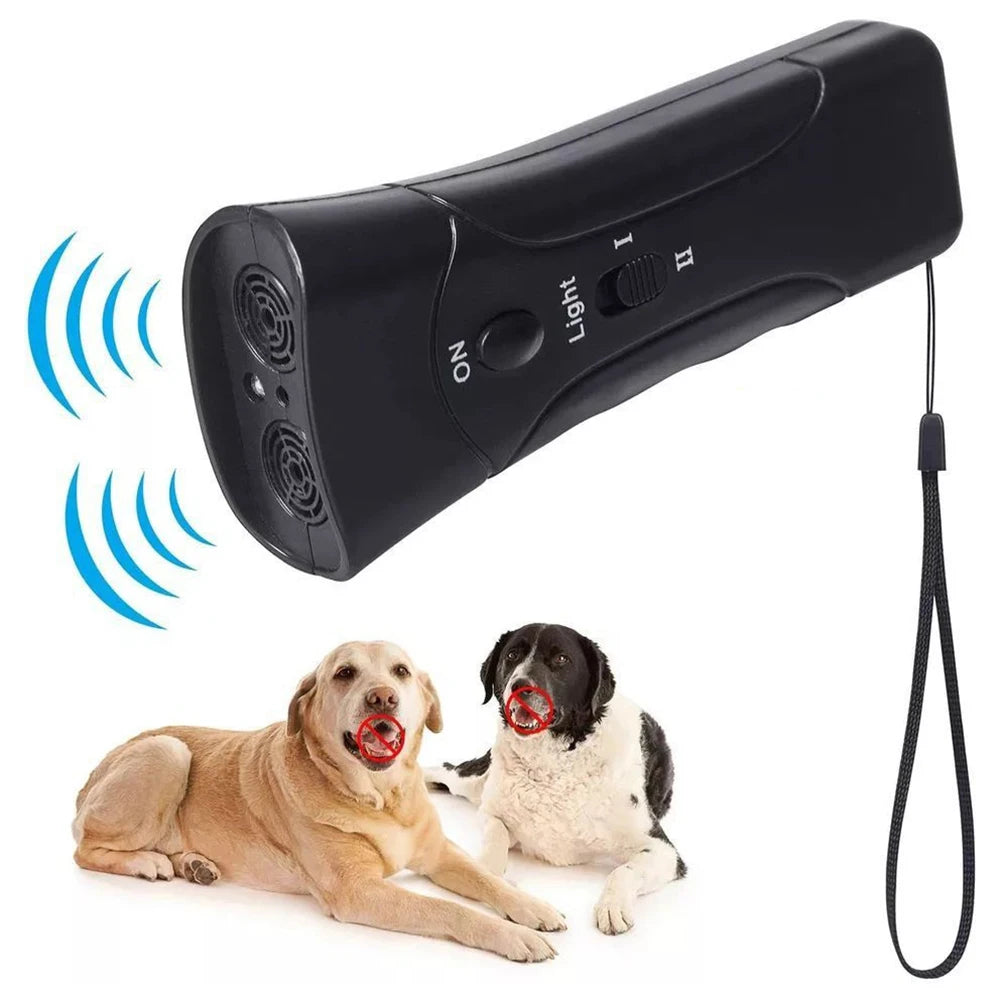 Ultrasonic Bark Arrester Plastic with LED Flashlight Dog Anti Barking Device Anti Barking Equipment for Pet Training Accessories