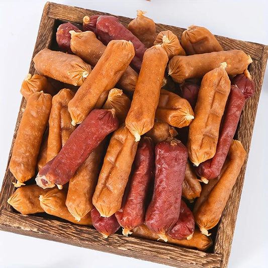 Duck And Chicken Sausages for Dogs - Treats Suitable for Small, Medium, And Large Breeds - Crafted from Fresh Meat And Nutritious, High-Protein Ingredients, Ideal for Positive Reinforcement Training