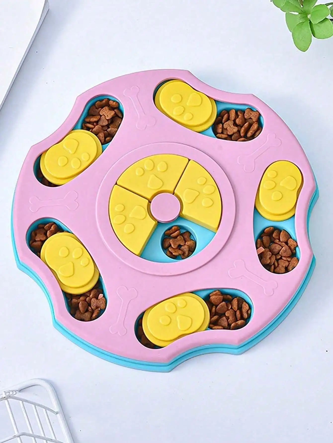 1PC Dog Puzzle Toys Slow Feeder, Interactive IQ-Enhancing Food Dispenser, Non-Slip Slow Eating Bowl, Cat And Dog Food Game, Durable And Easy To Clean, Anti-Choking Function, Slow Feed Treat Dispenser,