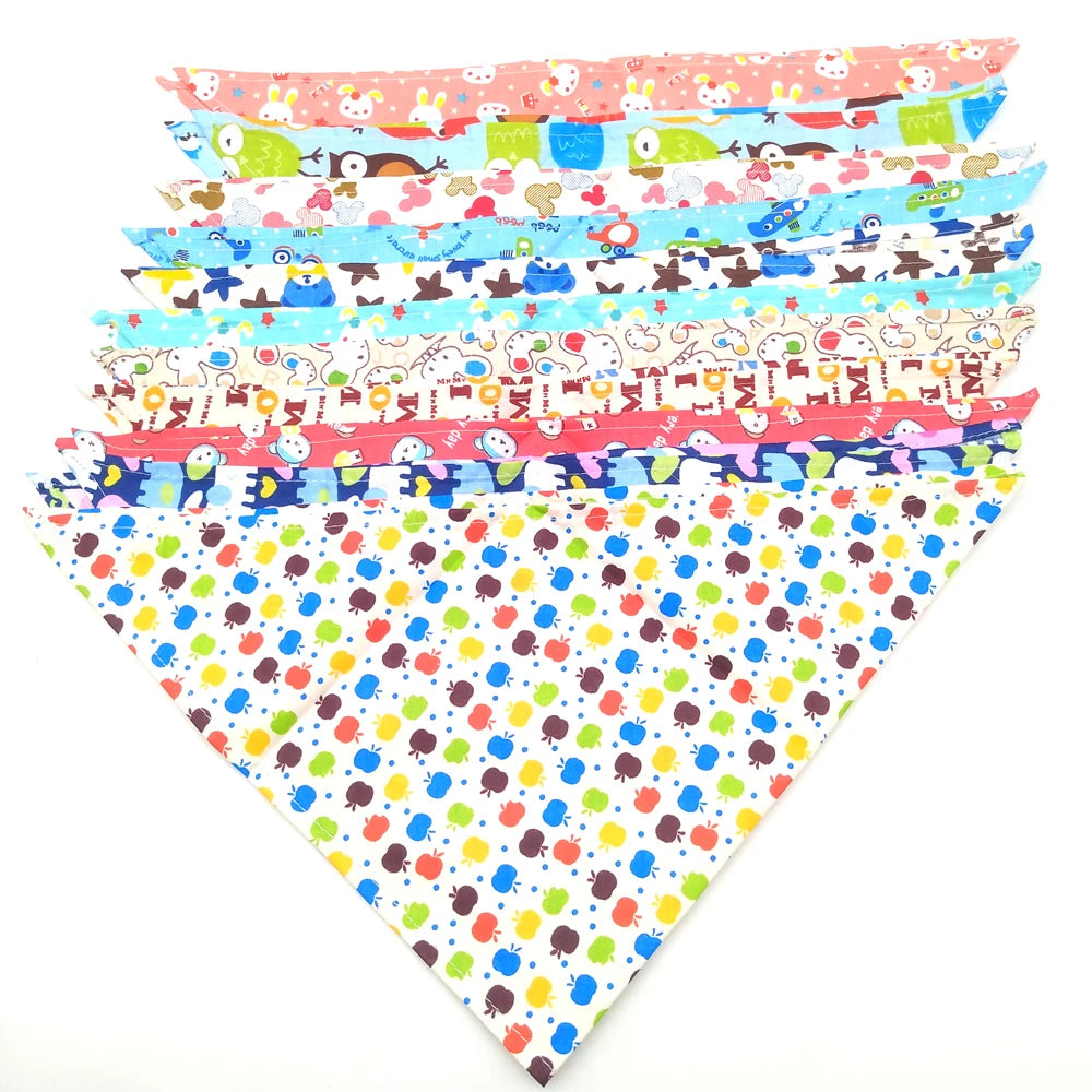 S/M/L/XL 10PCS Dog Bandana Cotton Dog Puppy Bibs Scarf Dog Bandans for -Large Dogs