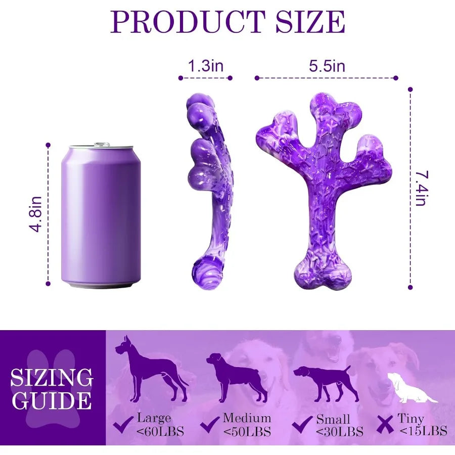 Dog Toys for Aggressive Chewers: 6 Pack Beef Flavored Indestructible Chew Toys Tough Nylon Chew Bones for Medium and Large Dogs