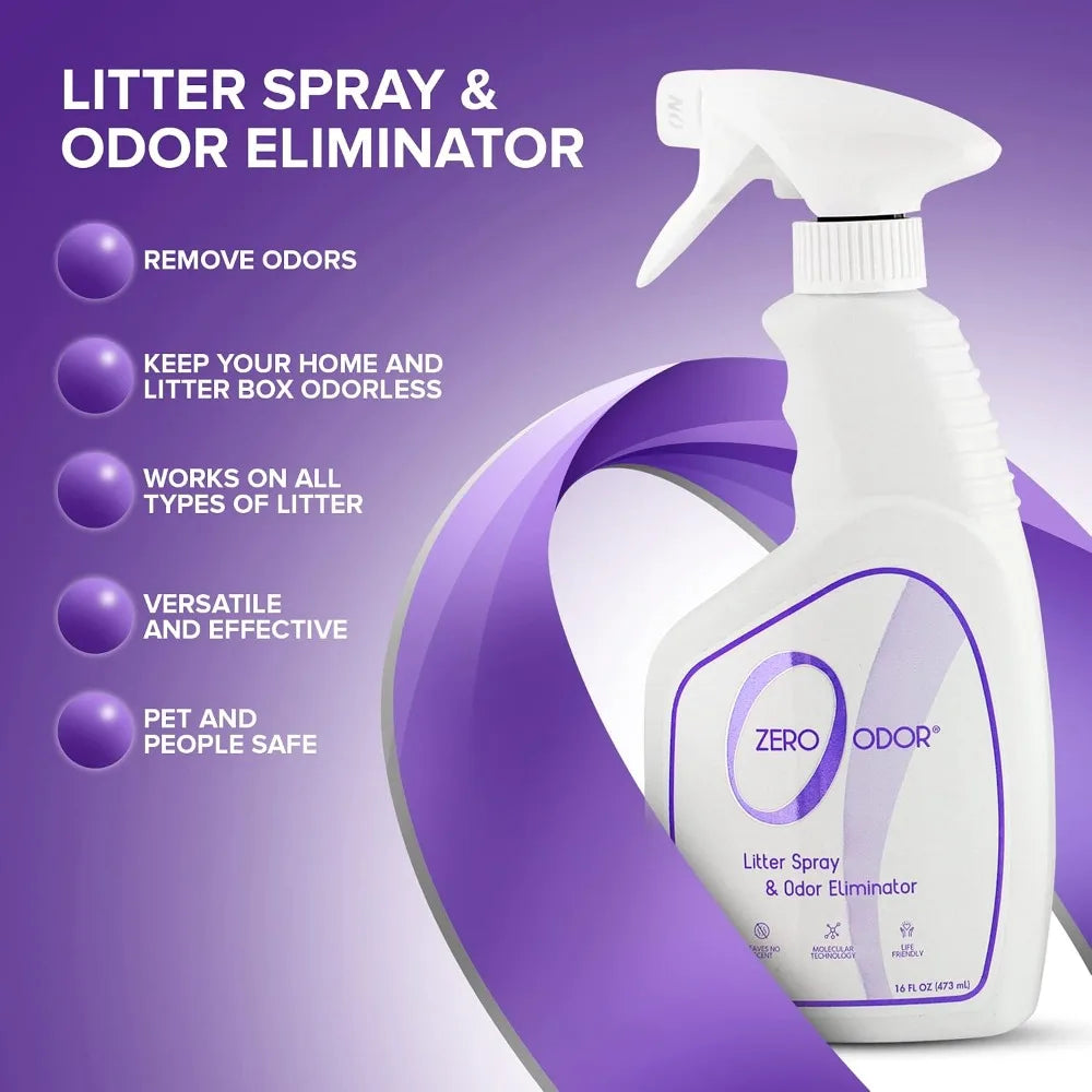 Permanently Eliminate Litter Odors with Patented Molecular Technology, Pet Safe, 16oz (400+ Sprays)