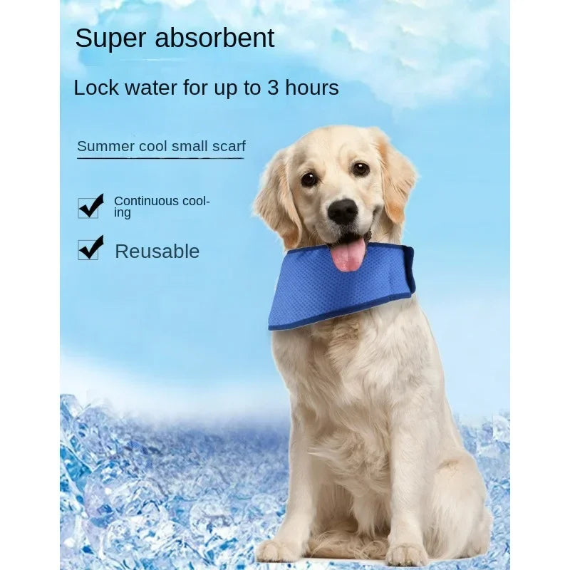 Dog Ice Bandana Cooling Dog Neck Cooler Breathable Dog Collar Bandanas Heat Dissipation Triangle Scarfs Pet Cooling Collars