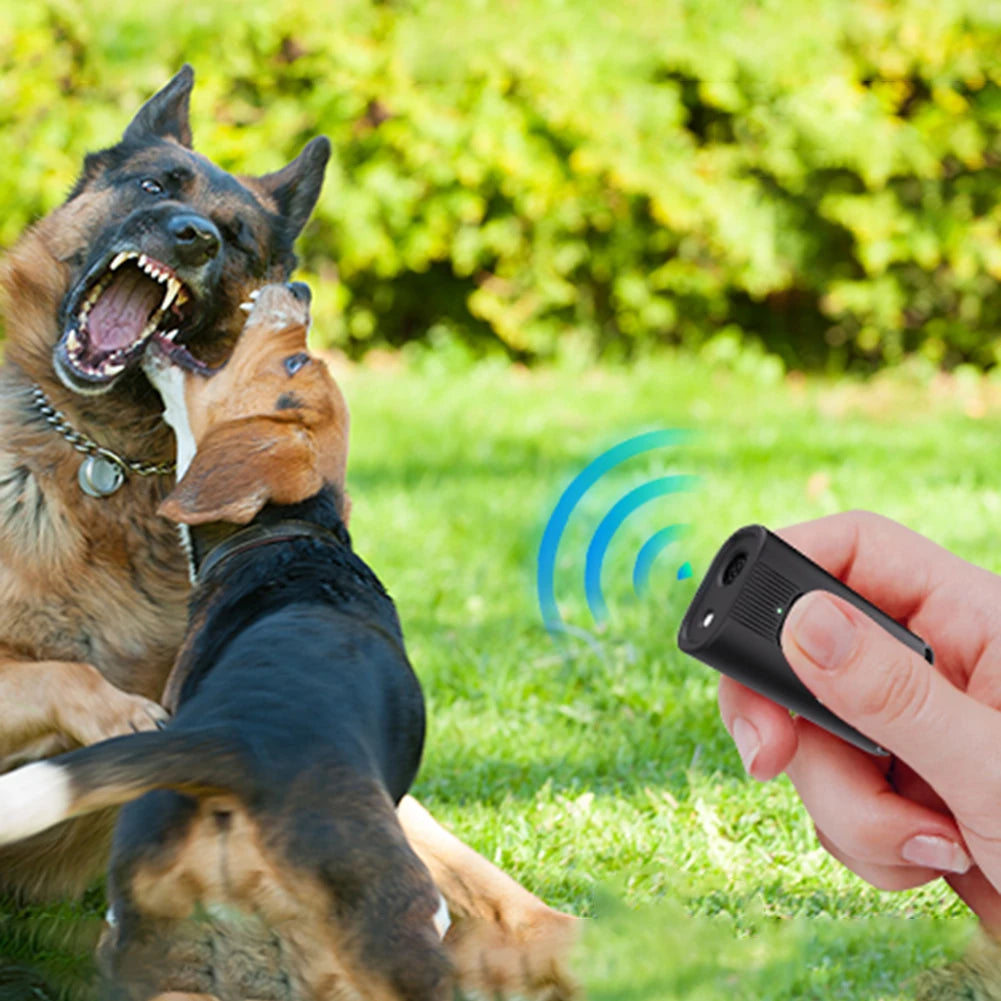 Ultrasonic Dog Bark Deterrent Device Long Range Rechargeable Pet Dog Repeller with LED Flashlight Correct Your Dogs Bad Behavior
