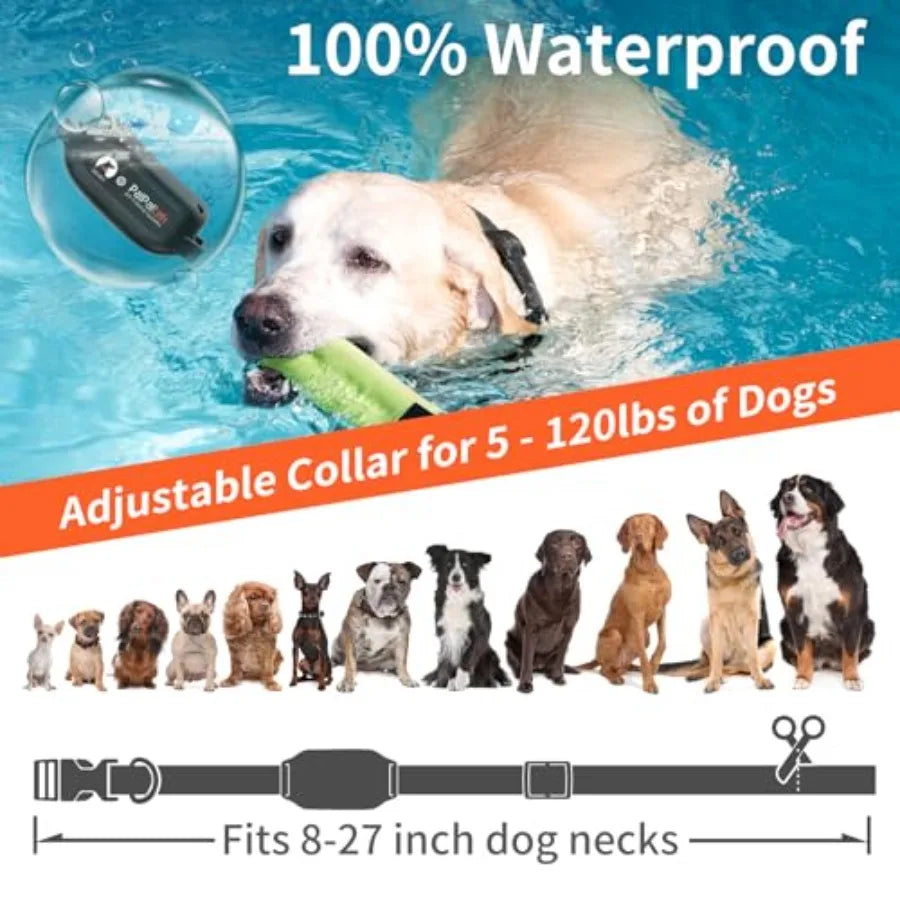 No Shock Dog Training Collar for 3 Dogs, Waterproof Vibrating Collar with Remote 3300ft, 9-Level Vibration Beep, Black Nylon, S