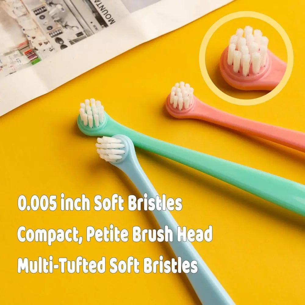 Dog & Cat Toothbrush Micro, Dental Care, Pets Toothbrush, Oral Hygiene, Easy to Handle, Deep Clean, Soft Bristles, Multi-Angle,