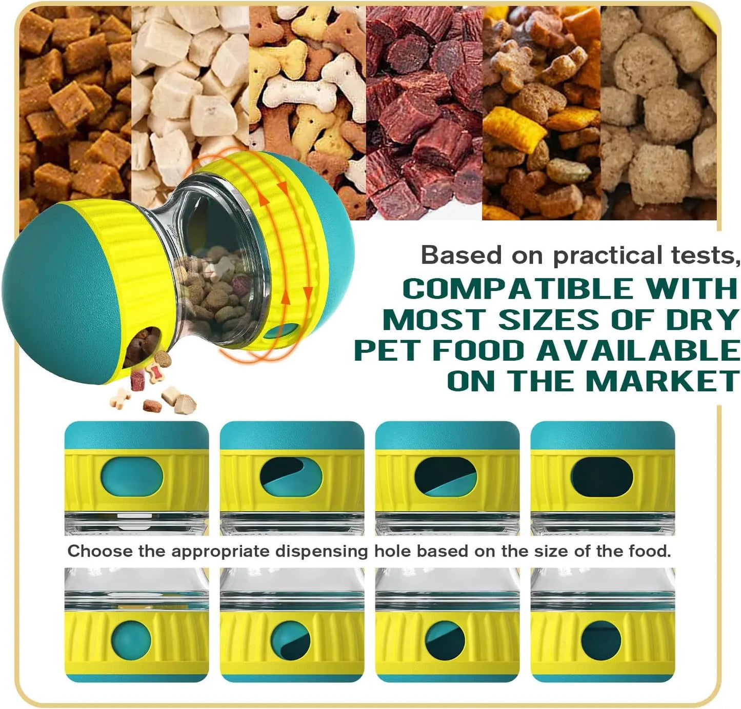 Dog Puzzle Toy Adjustable Treat Dispensing Ball Food Dispenser Tough Slow Feeder Puppy Enrichment Training Toy Pet Interactive C