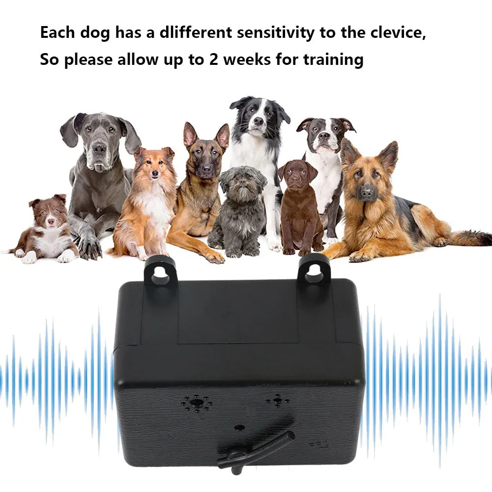 Ultrasonic Outdoor Anti Barking Device 4 Adjustable Level 50 Ft Dog Barking Control Device Rechargeable Safe for Pets and People