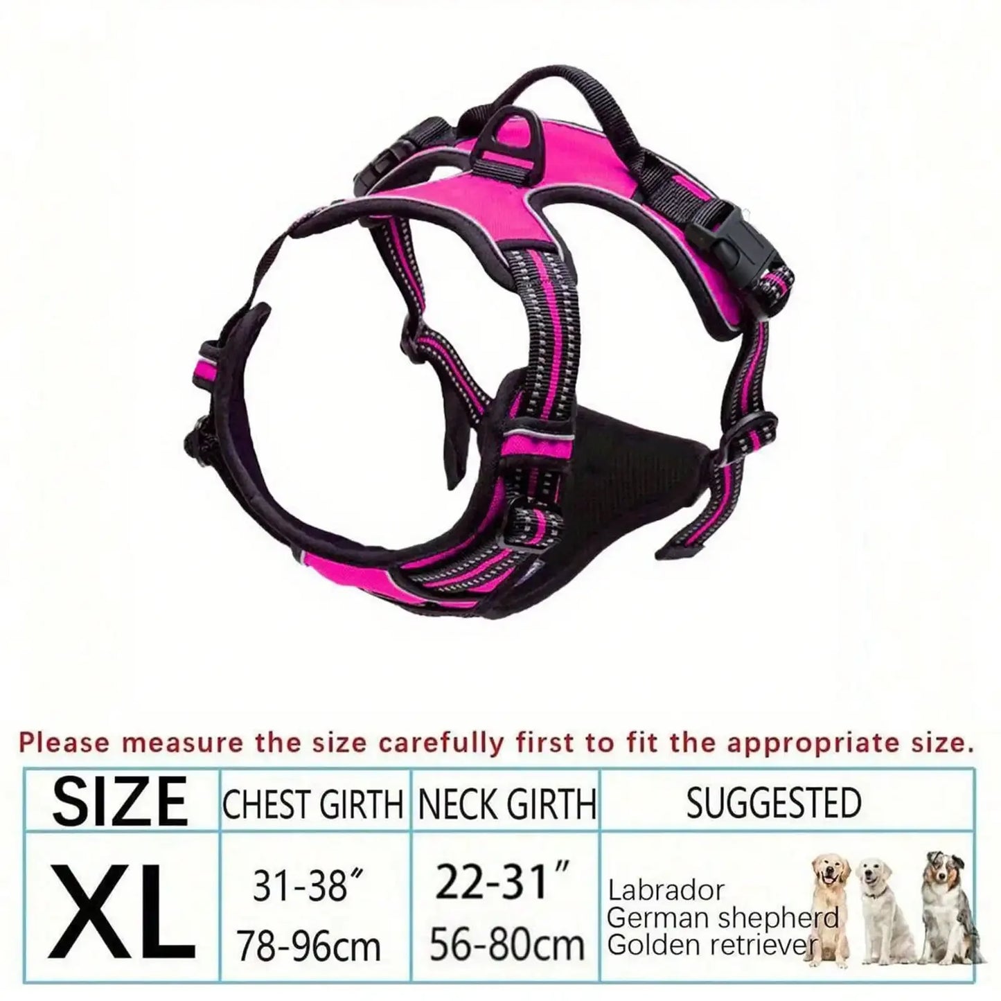 Dog Harness, No-Pull Pet Harness With 2 Leash Clips, Adjustable Soft Padded Dog Vest, Reflective No-Choke Pet Oxford Vest With Easy Control Handle For Large Dogs-The Vest And Rope Are Not A Set Set And Need To Be Purchased Se