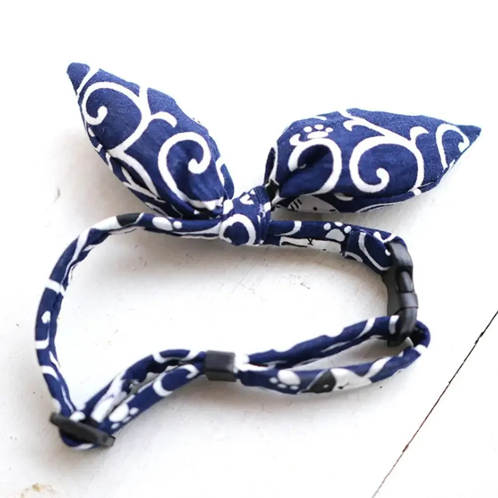 Adjustable Pet Dog Cotton Bandana Puppy Scarf Japanese Style Dog Cat Bow Tie Pet Grooming Accessories High Quality Pet Supplies